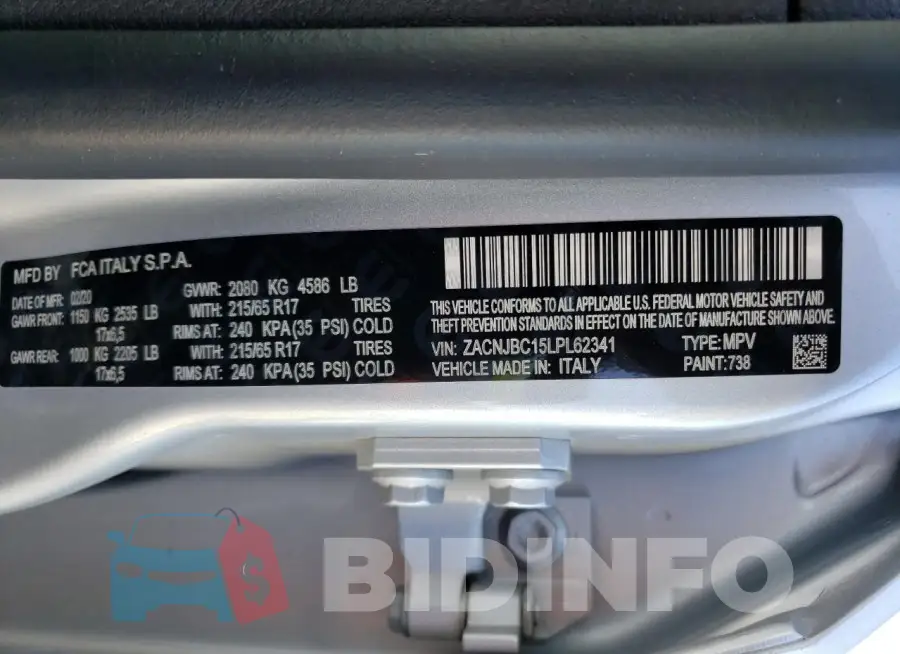 ZACNJBC15LPL62341 Photo# 13