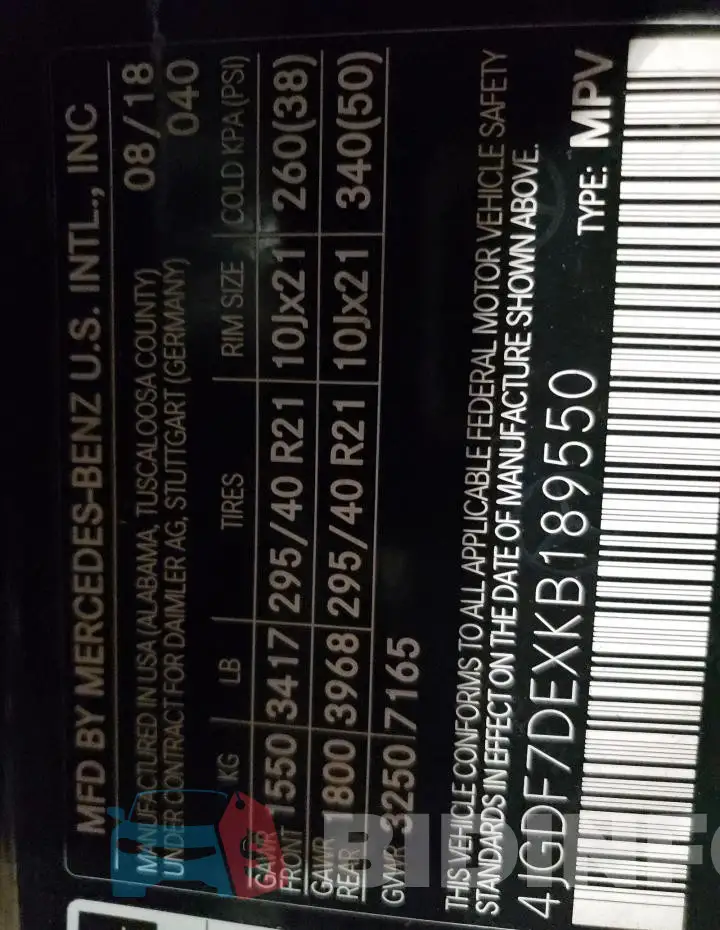 4JGDF7DEXKB189550 Photo# 13