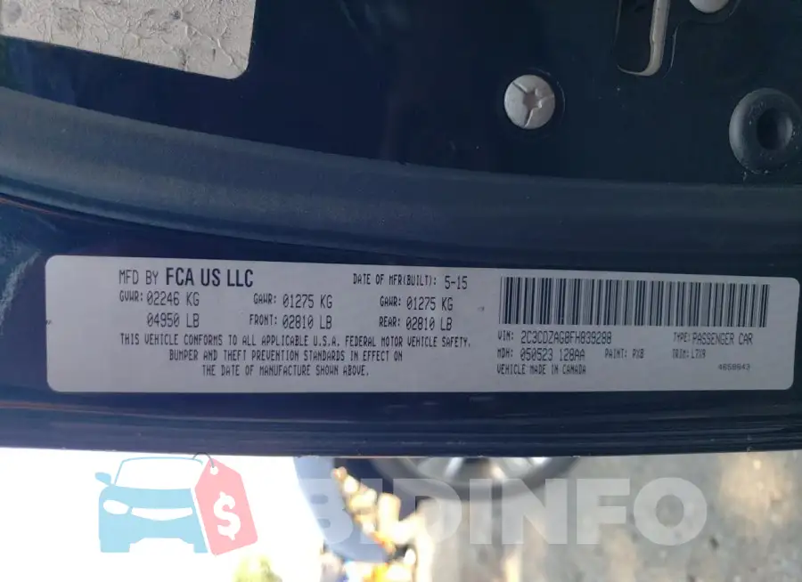 2C3CDZAG8FH839288 Photo# 13