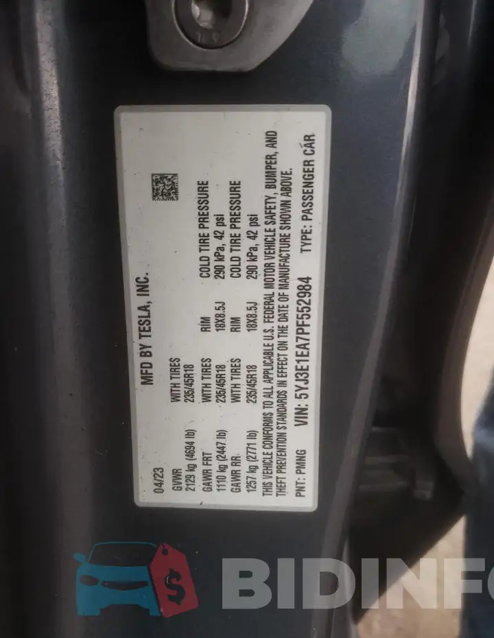 5YJ3E1EA7PF552984 Photo# 12