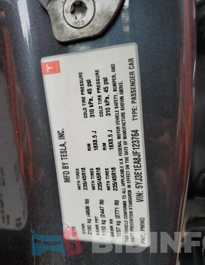 5YJ3E1EA8JF123764 Photo# 12