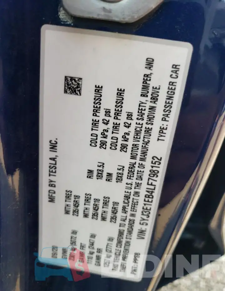 5YJ3E1EB4LF798152 Photo# 12
