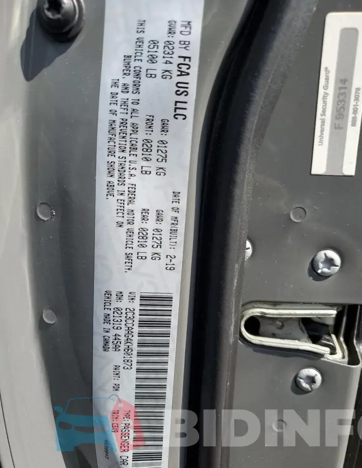2C3CCAAG4KH601873 Photo# 12