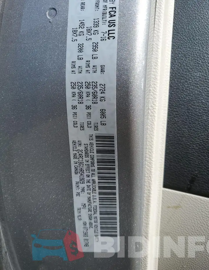 2C4RC1BG1HR541929 Photo# 13
