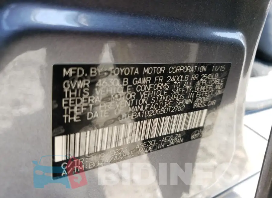 JTHBA1D20G5012782 Photo# 12