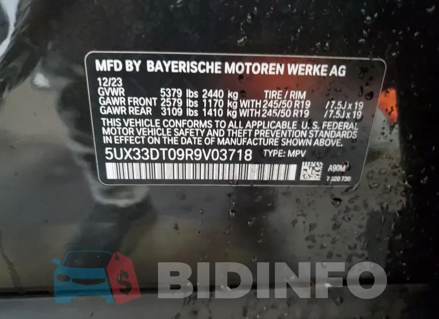 5UX33DT09R9V03718 Photo# 13