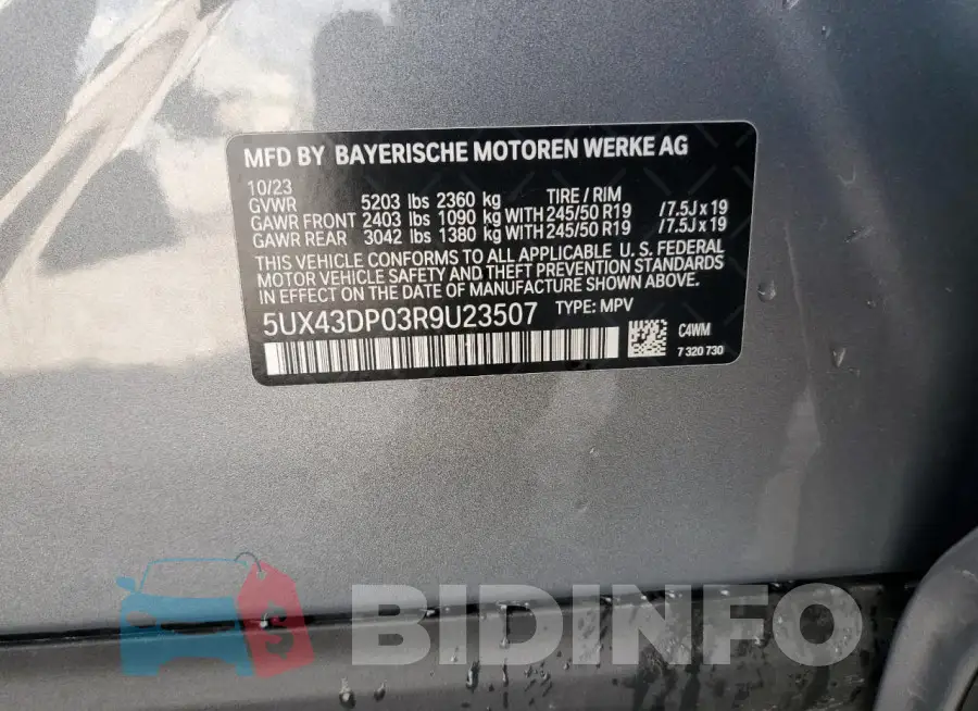 5UX43DP03R9U23507 Photo# 14
