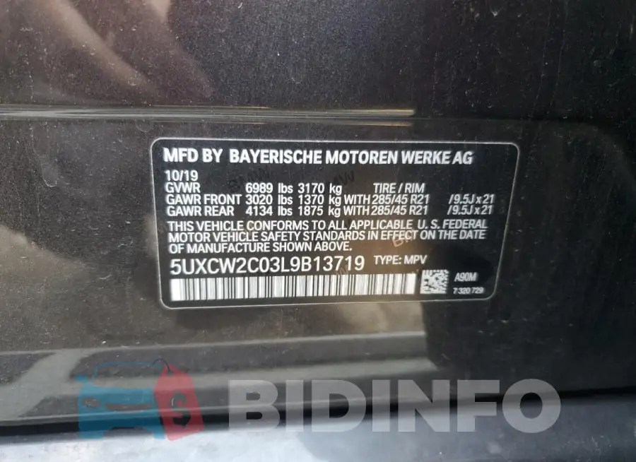 5UXCW2C03L9B13719 Photo# 12