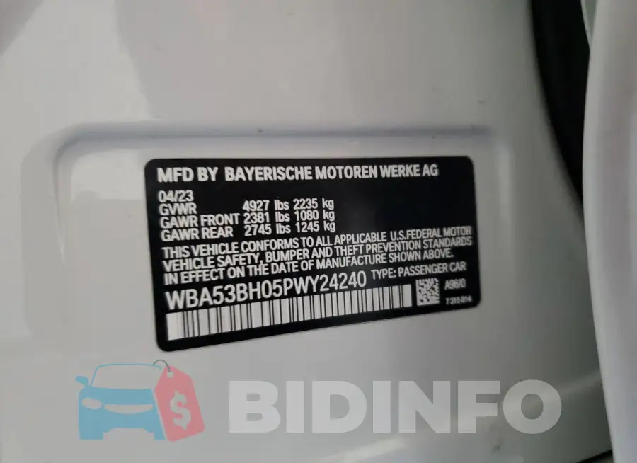 WBA53BH05PWY24240 Photo# 12