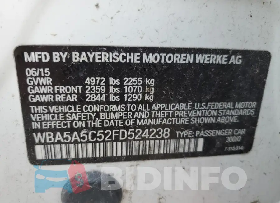 WBA5A5C52FD524238 Photo# 12