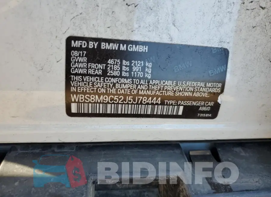 WBS8M9C52J5J78444 Photo# 12