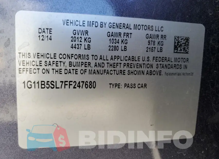 1G11B5SL7FF247680 Photo# 12