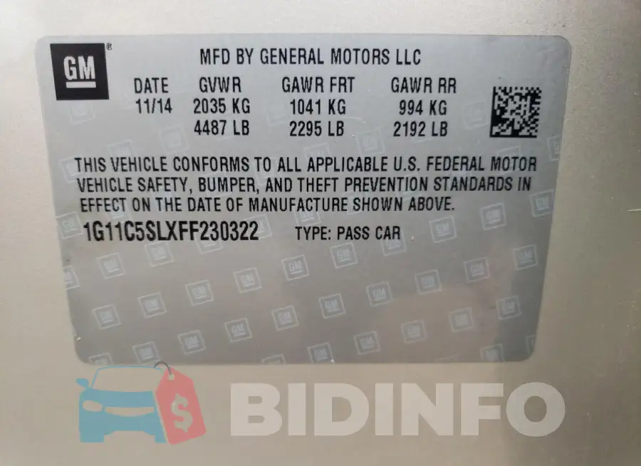 1G11C5SLXFF230322 Photo# 13