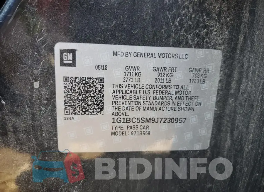 1G1BC5SM9J7230957 Photo# 12