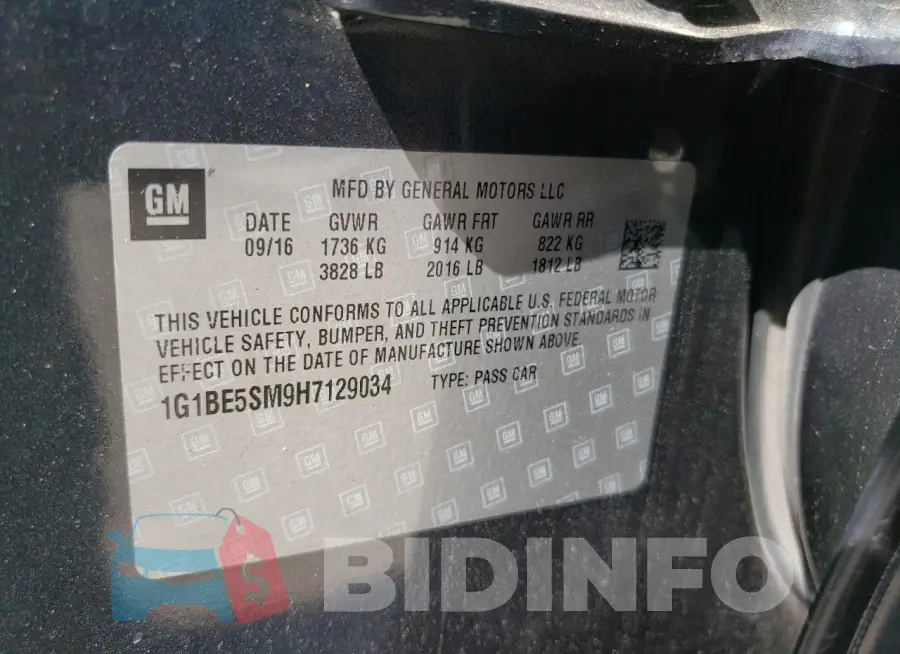 1G1BE5SM9H7129034 Photo# 12
