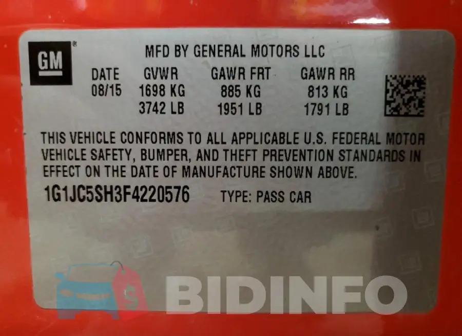 1G1JC5SH3F4220576 Photo# 13