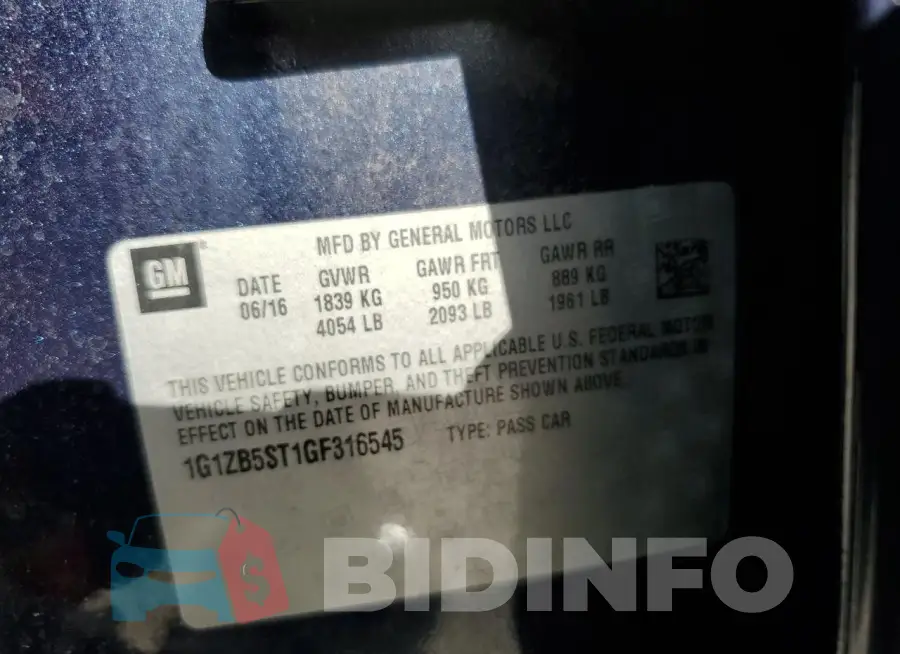 1G1ZB5ST1GF316545 Photo# 12