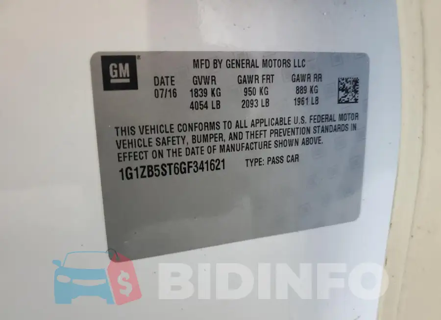 1G1ZB5ST6GF341621 Photo# 12