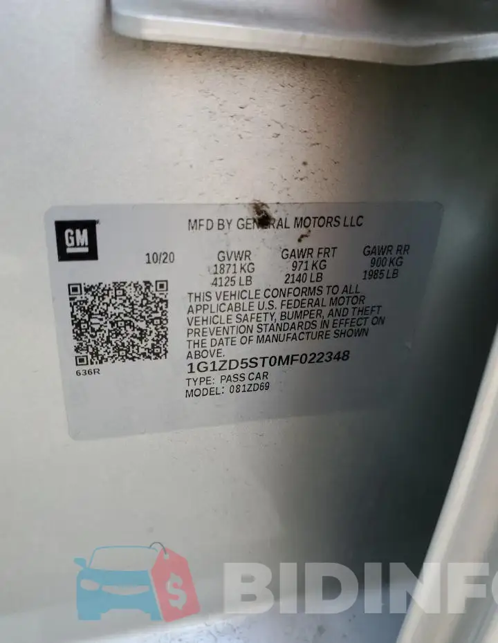 1G1ZD5ST0MF022348 Photo# 12