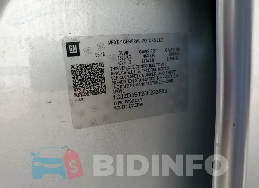 1G1ZD5ST2JF232803 Photo# 12