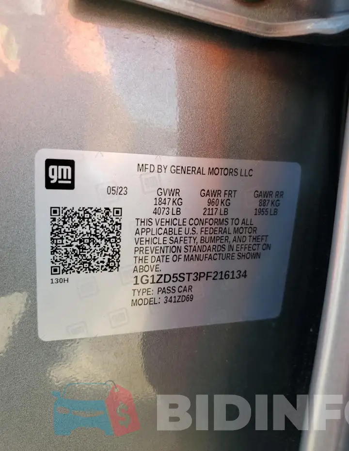 1G1ZD5ST3PF216134 Photo# 12