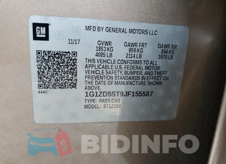 1G1ZD5ST9JF155587 Photo# 13