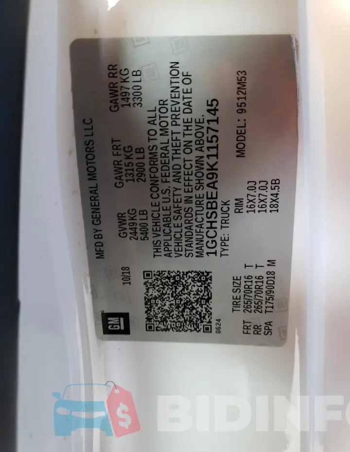 1GCHSBEA9K1157145 Photo# 12