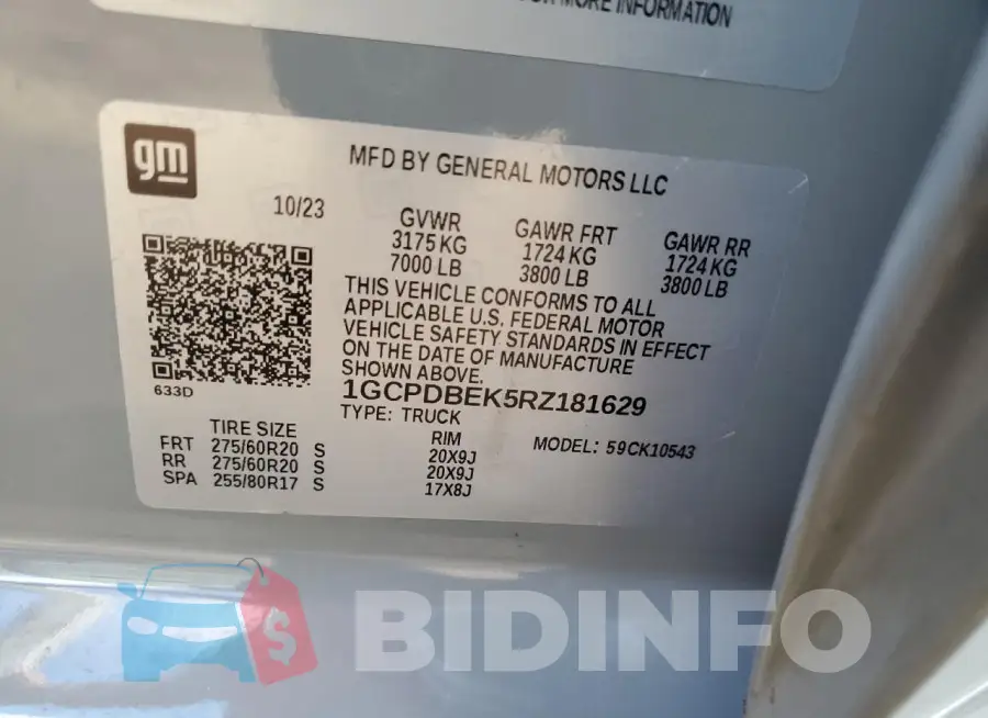 1GCPDBEK5RZ181629 Photo# 12