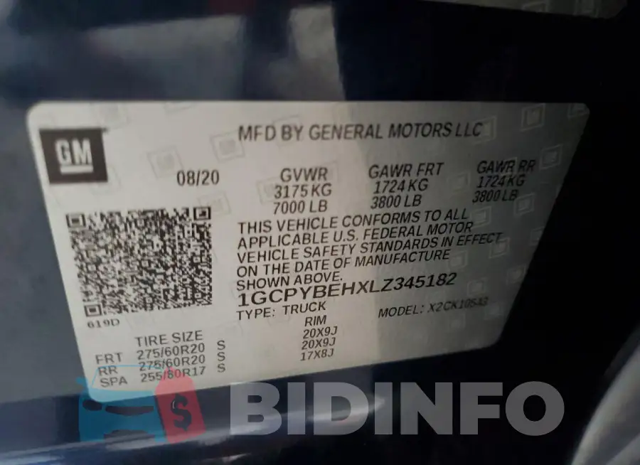 1GCPYBEHXLZ345182 Photo# 12