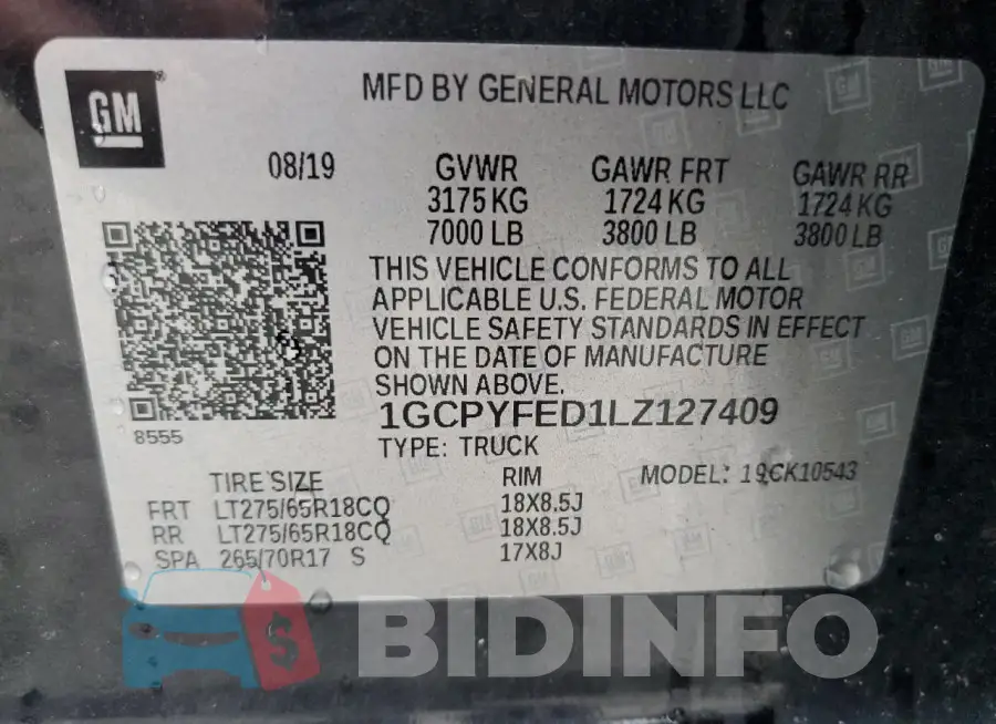 1GCPYFED1LZ127409 Photo# 13