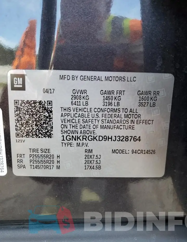 1GNKRGKD9HJ328764 Photo# 13