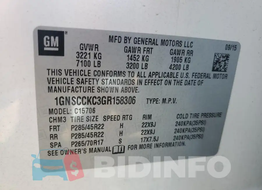 1GNSCCKC3GR158306 Photo# 13