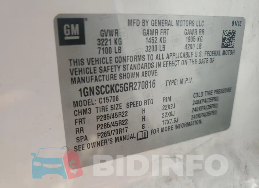 1GNSCCKC5GR270816 Photo# 13