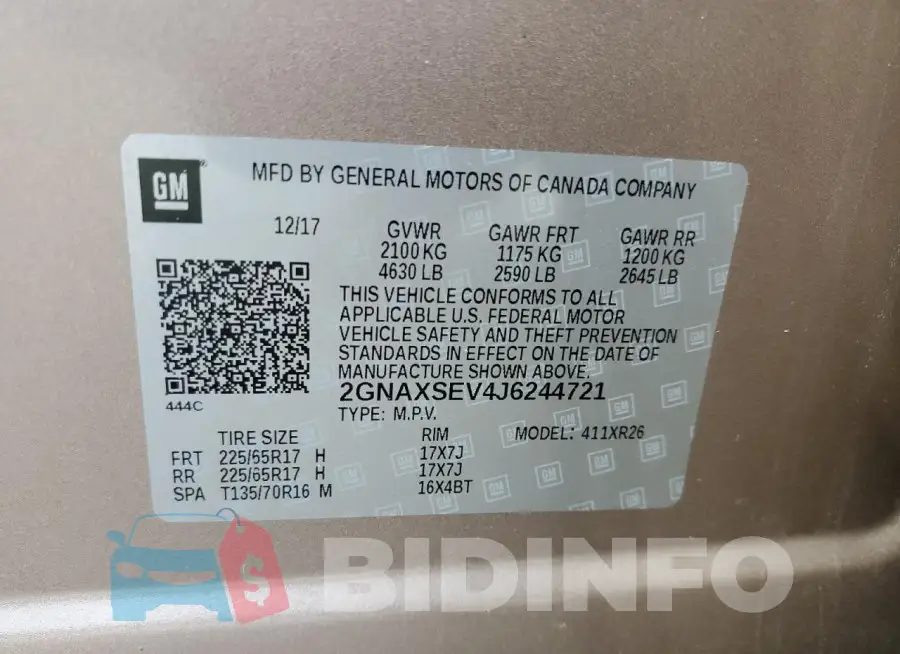 2GNAXSEV4J6244721 Photo# 13