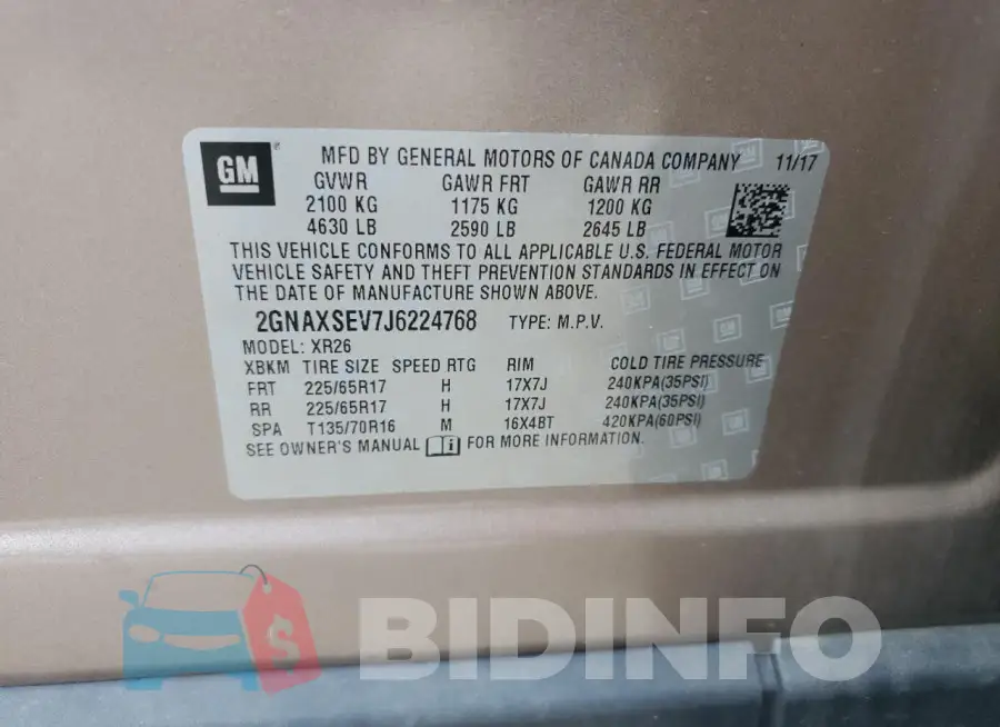 2GNAXSEV7J6224768 Photo# 13