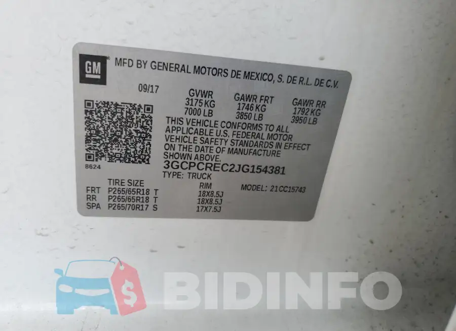 3GCPCREC2JG154381 Photo# 12