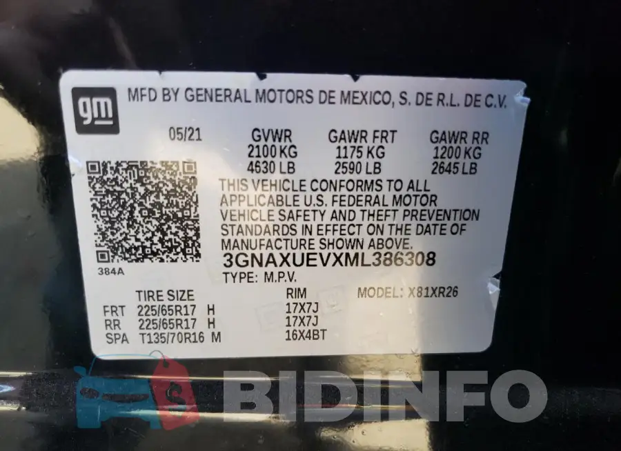 3GNAXUEVXML386308 Photo# 12