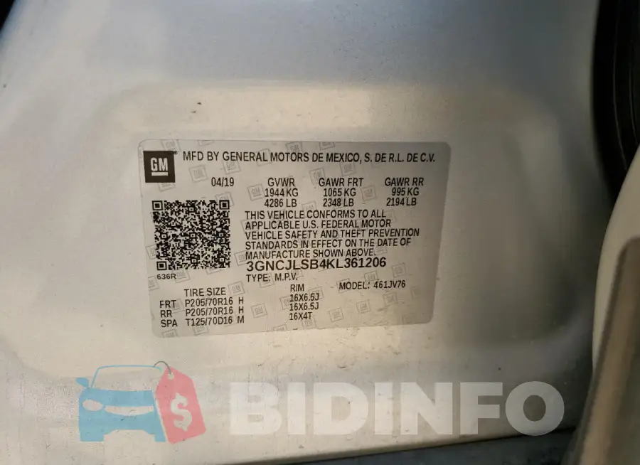 3GNCJLSB4KL361206 Photo# 14