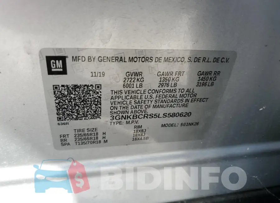3GNKBCRS5LS580620 Photo# 12