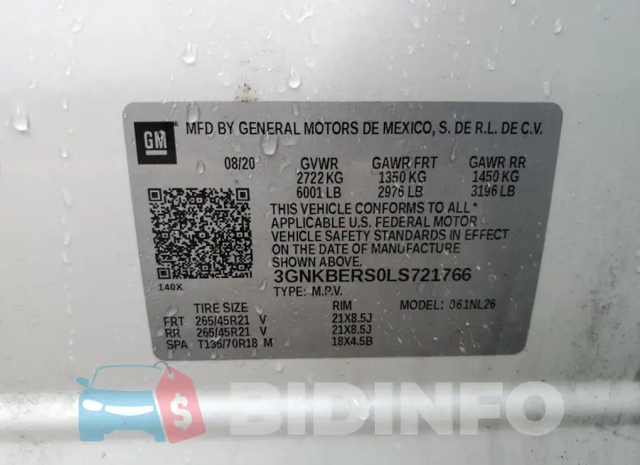 3GNKBERS0LS721766 Photo# 12