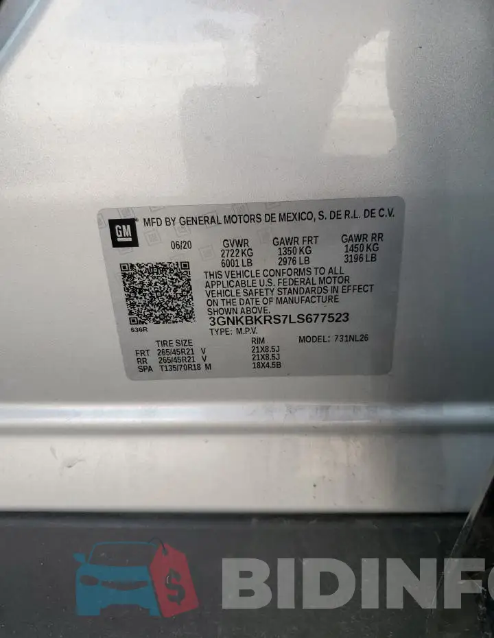 3GNKBKRS7LS677523 Photo# 14