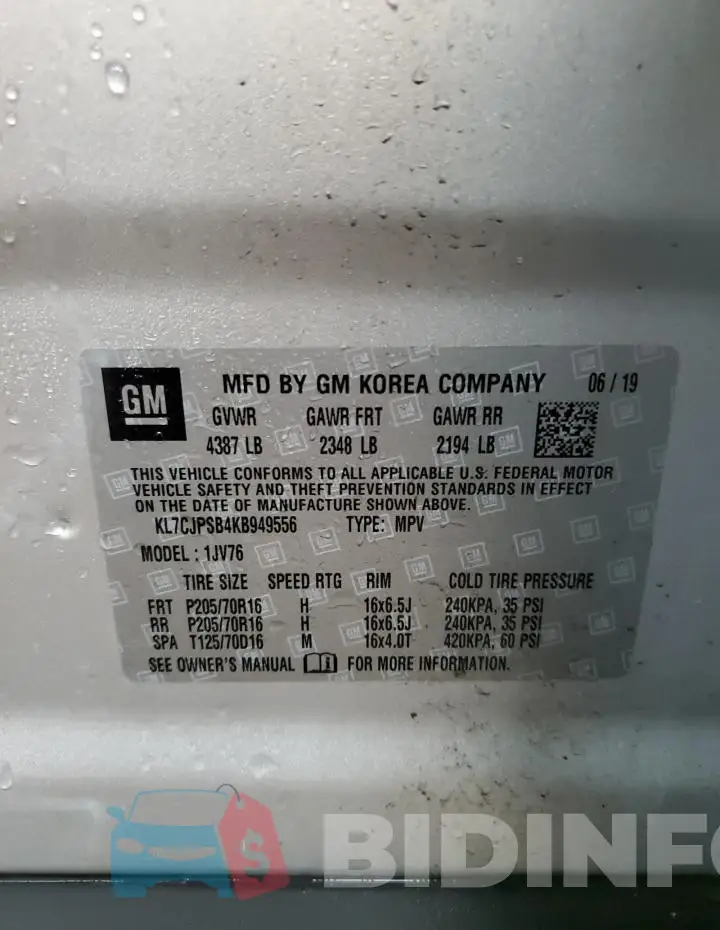 KL7CJPSB4KB949556 Photo# 14