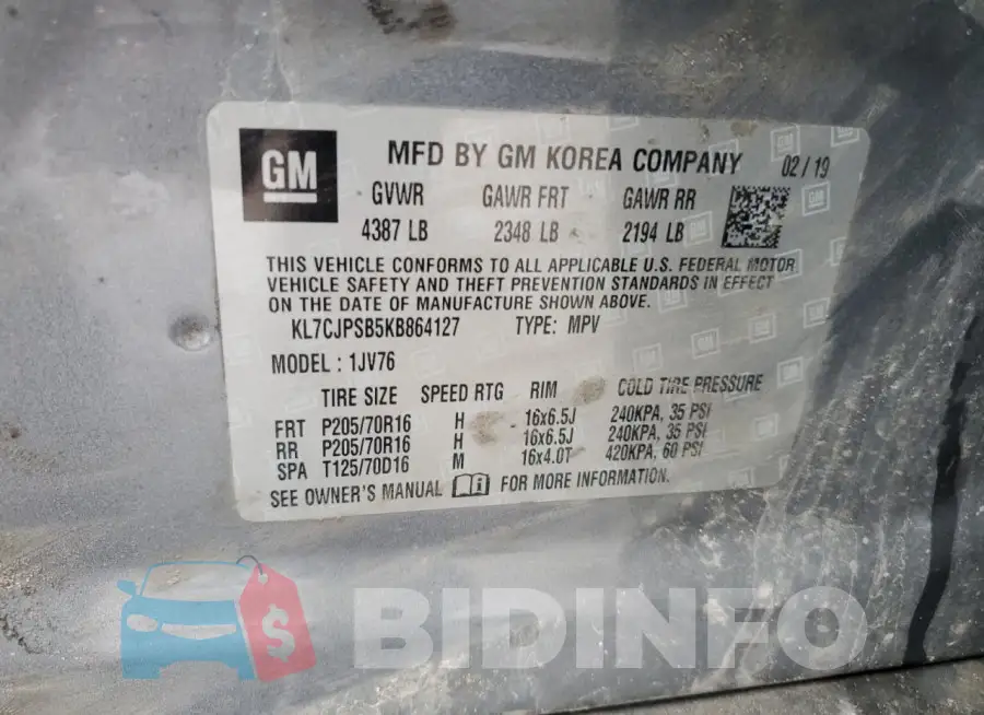 KL7CJPSB5KB864127 Photo# 13
