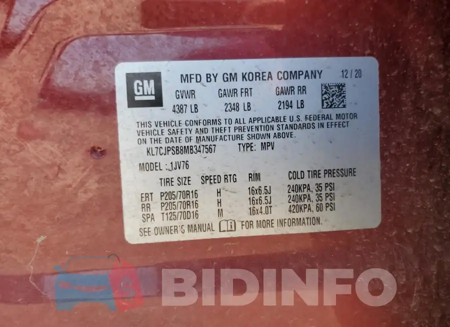 KL7CJPSB8MB347567 Photo# 13