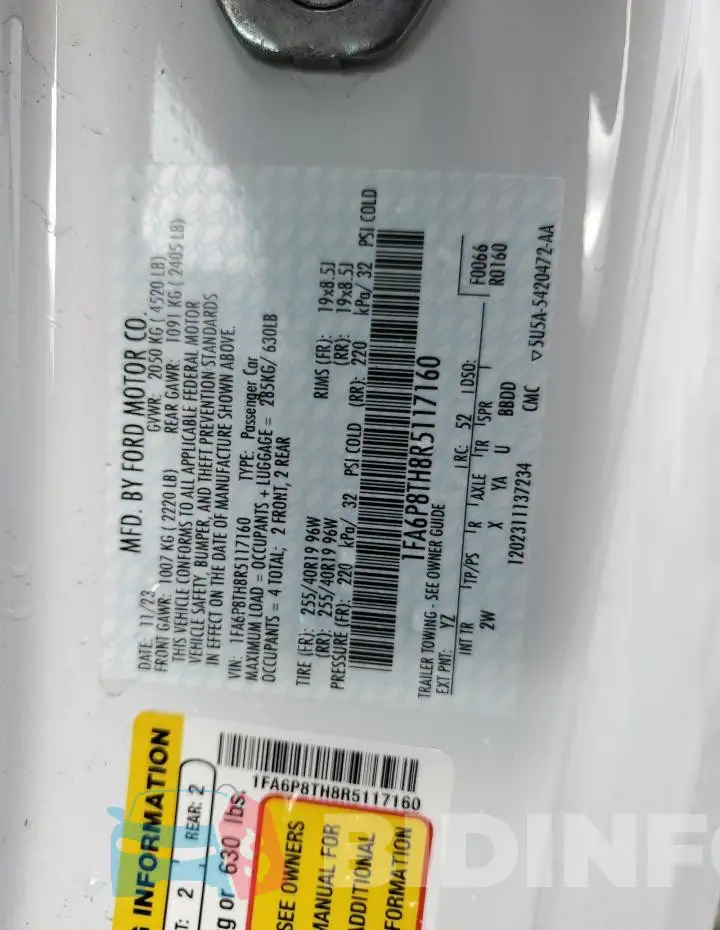 1FA6P8TH8R5117160 Photo# 12