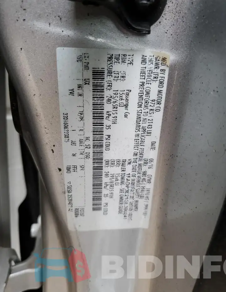 1FADP3E21GL360241 Photo# 13
