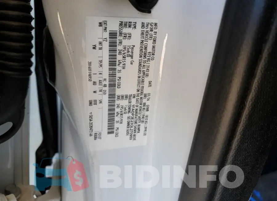 1FADP3E23GL270959 Photo# 13