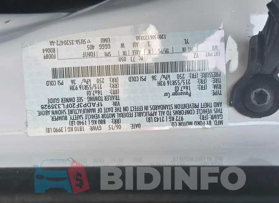 1FADP3F20FL335926 Photo# 10