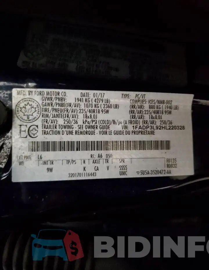1FADP3L92HL220328 Photo# 13