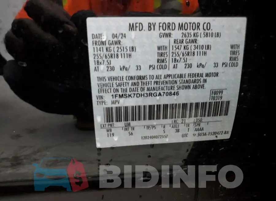 1FMSK7DH3RGA70846 Photo# 13